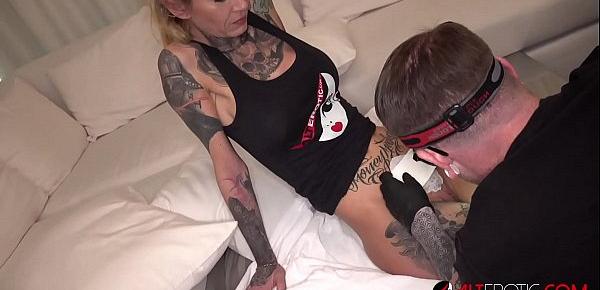  Amanda Doll gets a Pussy Tattoo and Ass Fucked While Being Tattooed